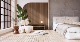 Camera da letto, ispirazione da Getty Images, design Japandi