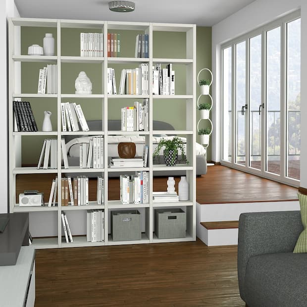 Freestanding double-sided bookcase for bedroom diotti.com