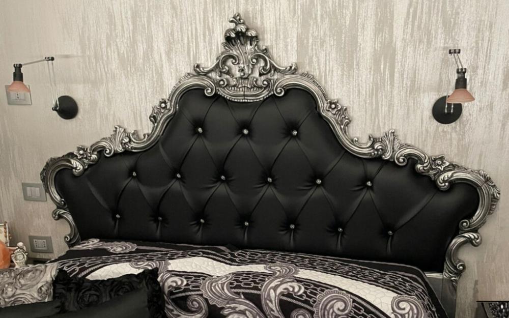 Luana letto barocco in colore nero di Orsitalia