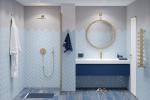 Bagno blu elettrico e oro