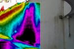 Immagine termografica ricerca infiltrazioni muro contenimento