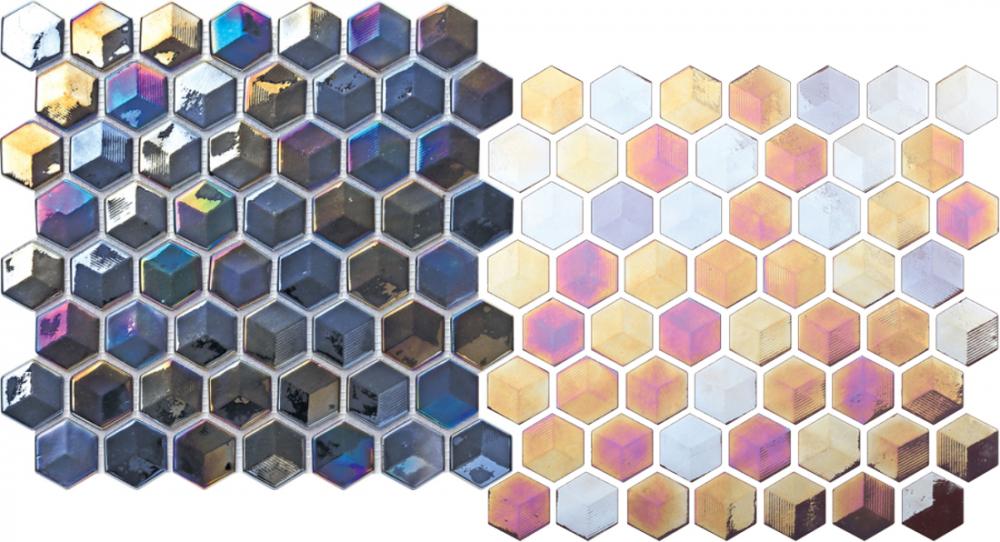 Micropiastrelle esagonali a rilievo Hexa 3D di Betsan