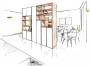 Casa senza pareti - libreria divisoria - Progettista Designer Antonio Previato