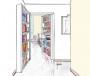 Libreria angolare che nasconde una stanza - Progettista Antonio Previato