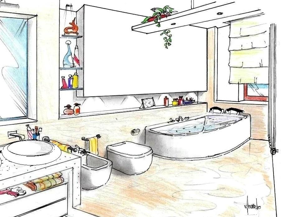 Nicchie in bagno - disegno di Antonio Previato