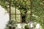 Specchio da giardino su mensola, foto da Pinterest