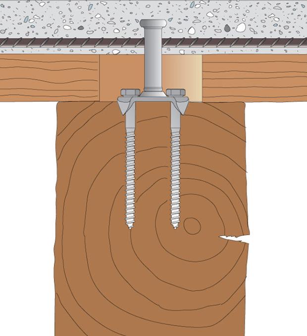 Use of Tecnaria CTL Base connectors for stiffening wooden floors