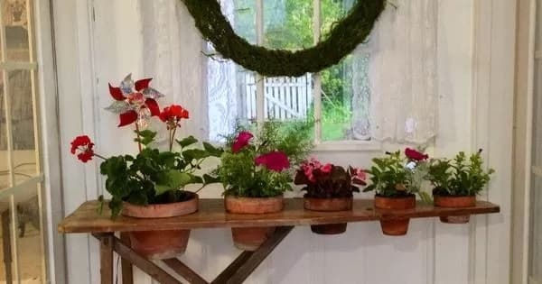 Planter with reused ironing board, from Pinterest 