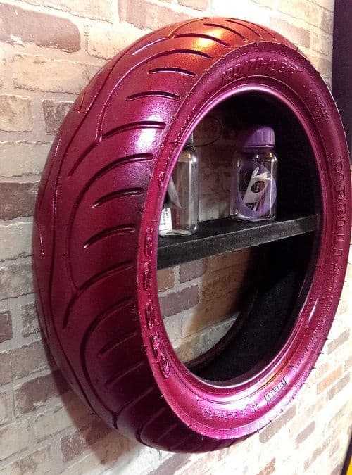 Reuse car tire, shelf, from Pinterest 