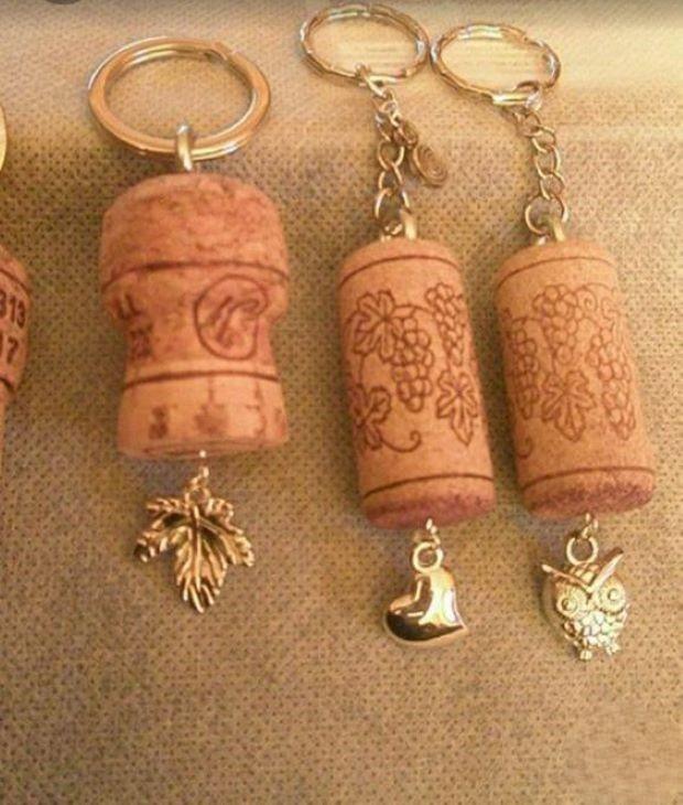 Keychains made with bottle caps. Photo by Pinterest