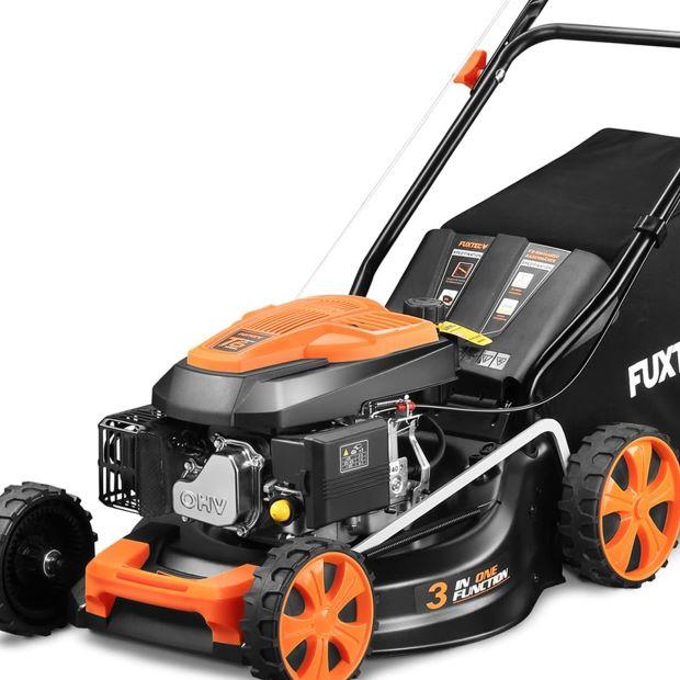 Fuxtec petrol lawnmower ideal for steep gardens 