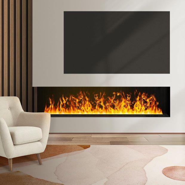 Mexhom water fireplace built into the wall