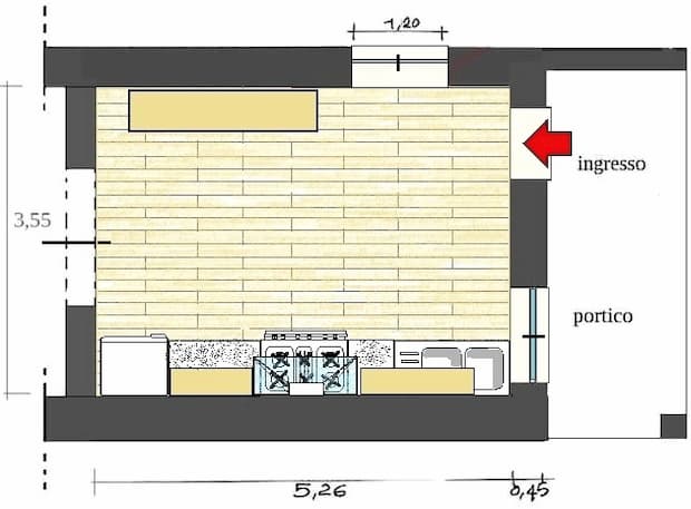 Freestanding kitchen plan after - Antonio Previato