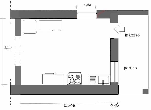 Freestanding kitchen first plan - Antonio Previato