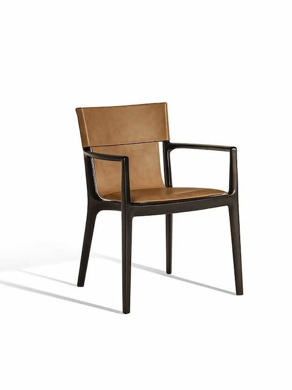 Isadora mod chair with armrests by Poltrona Frau