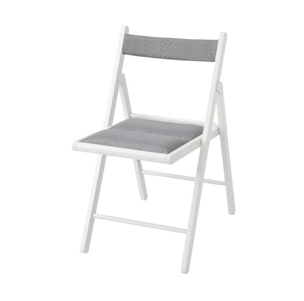 Folding chair with upholstered fabric seat - photo Ikea