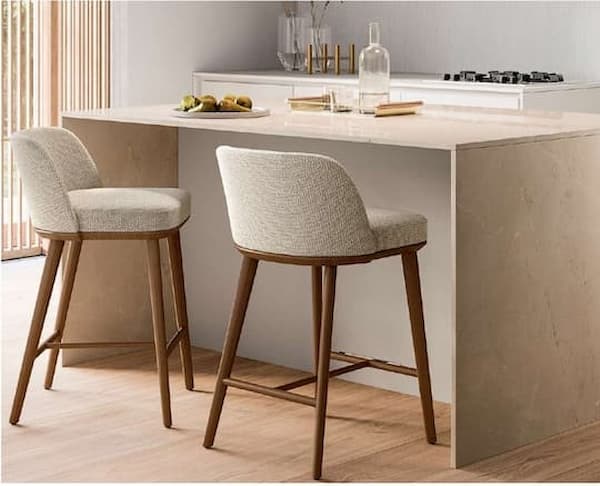 Stool with backrest for kitchen island by Calligaris 