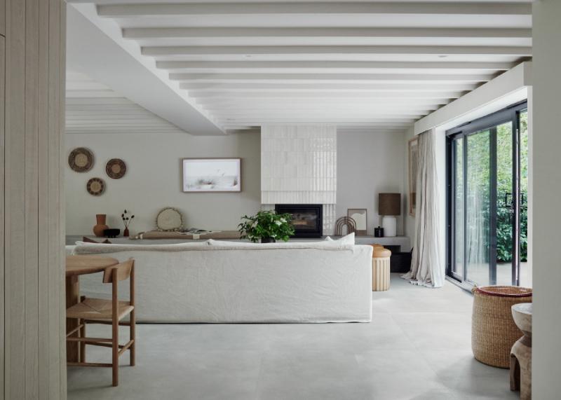 Pavimento in soggiorno Slow Cold di Marazzi