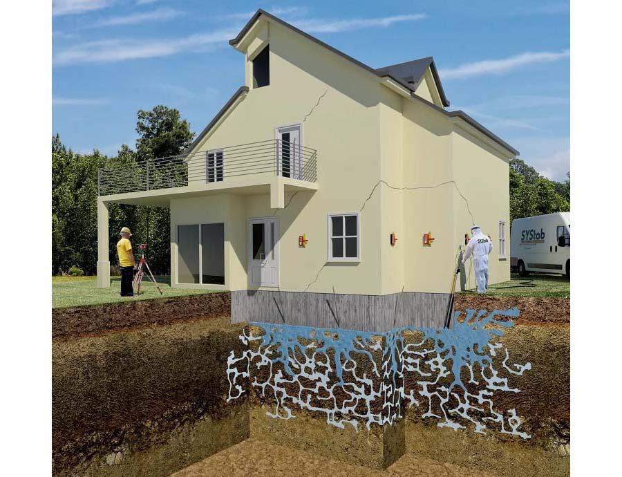 Consolidamento del terreno con iniezioni di resina espandente