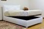 Letto contenitore in pelle bianca Duty