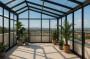 Rendering di un terrazzo a vista con vetrata