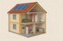 Sezione di una casa energia quasi zero