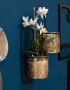 Portavaso doppio da parete con decorazioni floreali