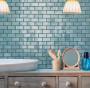 Piastrelle bagno mosaico lucide turchese Eco Ceramica