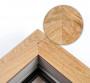 Dettaglio finitura finestra PVC effetto legno 