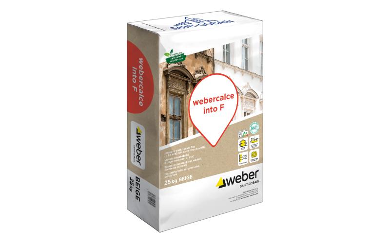 Intonaco premiscelato Webercalce Into F ad elevata traspirabilità