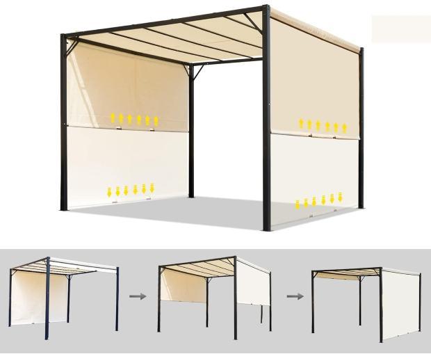 Funzionamento di una pergola con telo scorrevole