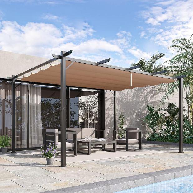 Pergola con telo scorrevole