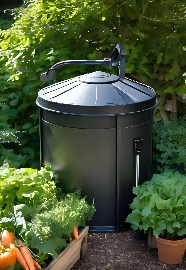 Compostiera rotante da giardino
