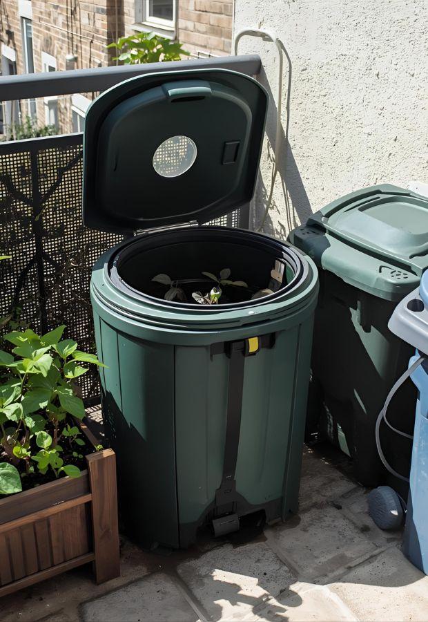 Compostiera rotante da balcone