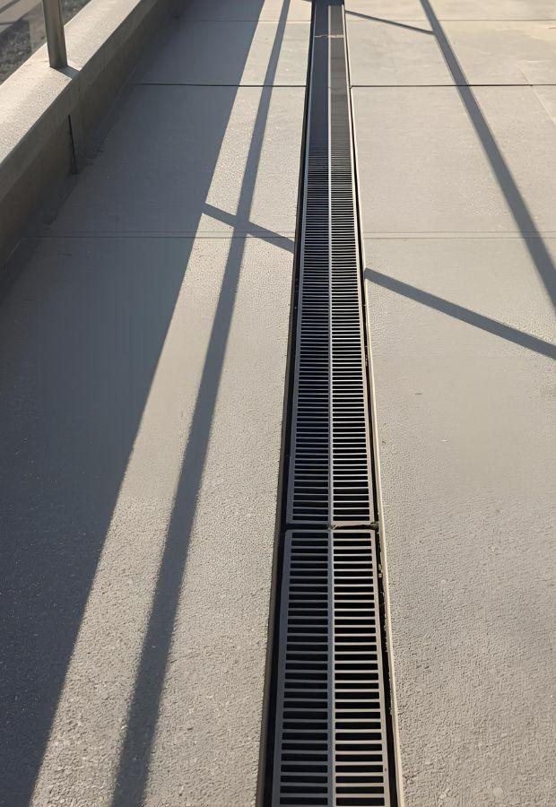 massetto inclinato con deflusso verso la canaletta