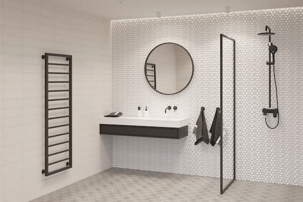 bagno bianco con doccia