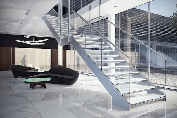 Scala a giorno in acciaio e vetro by Executive Stairs