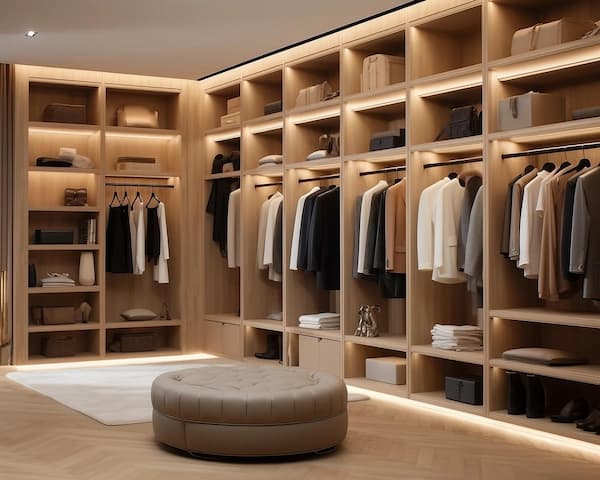 Cabina armadio spaziosa ed elegante