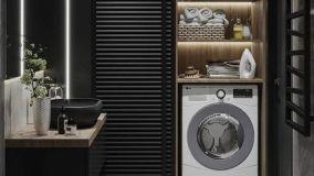 Idee per una lavanderia nascosta in bagno