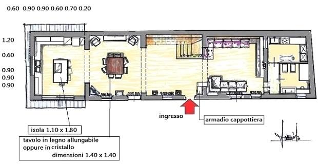 Soggiorno lungo open space