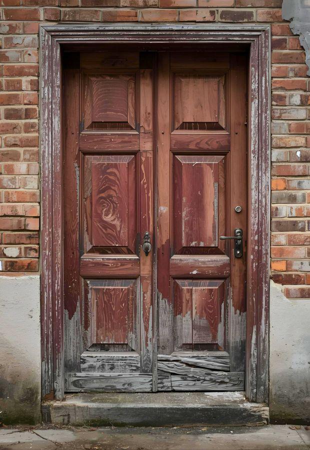 Porta rovinata dall'umidità