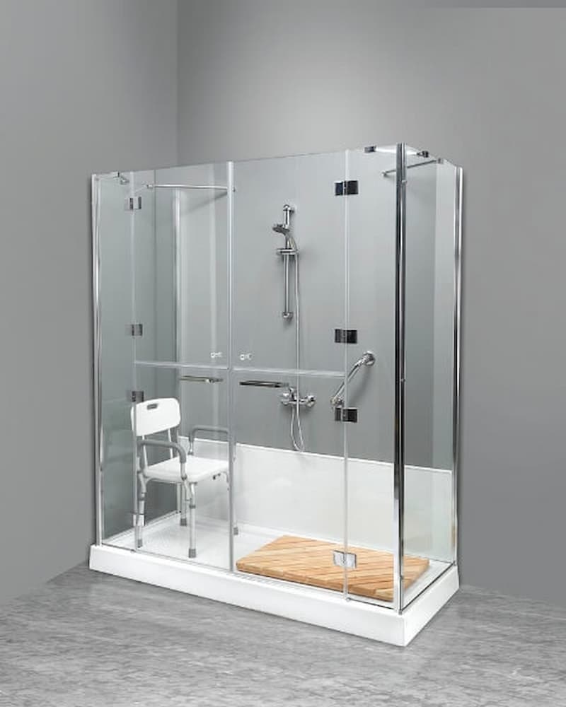 Box doccia compatto con seduta