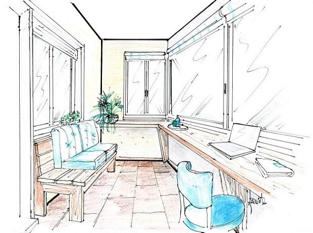 Veranda con zona studio - Antonio Previato