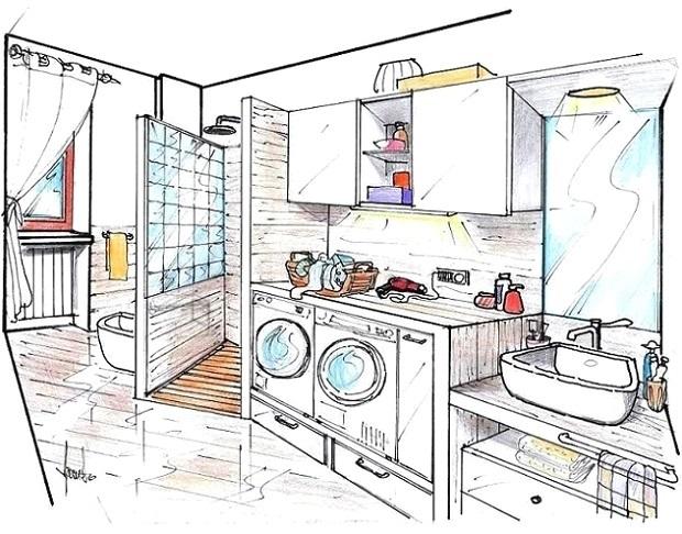 Mobile lavanderia in bagno