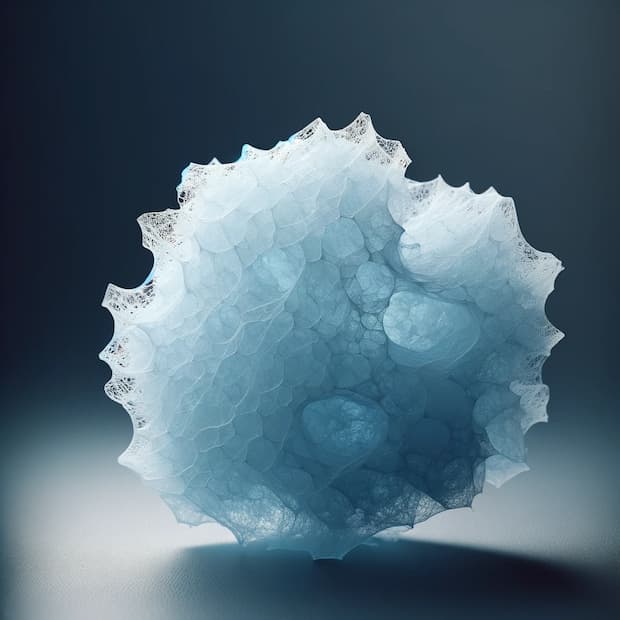 Struttura porosa di aerogel al microscopio 