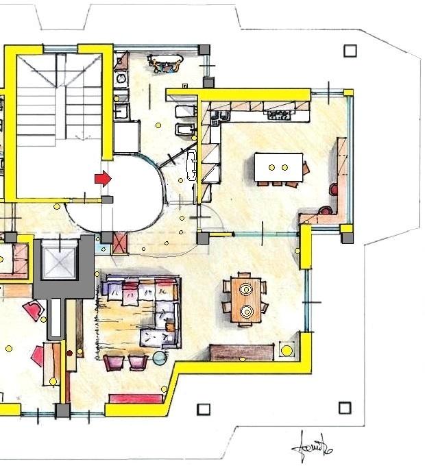 Cucina con due accessi