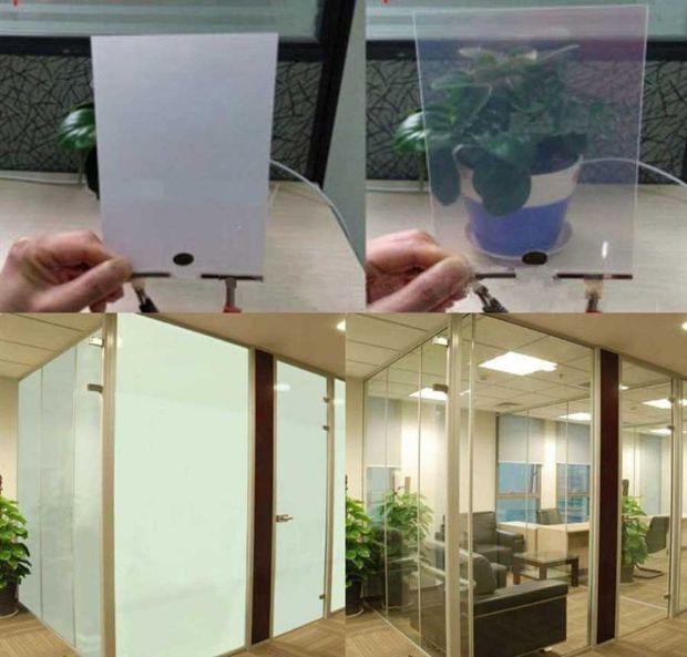 Pellicola PDLC accesa e spenta