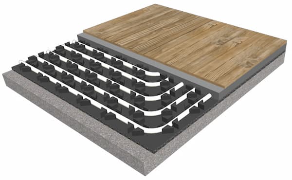 Impianto a pavimento radiante a basso spessore