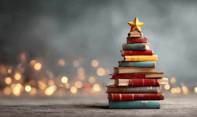 albero di Natale con libri