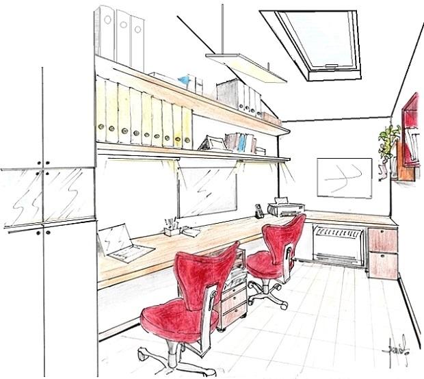 Ufficio in mansarda 2 postazioni